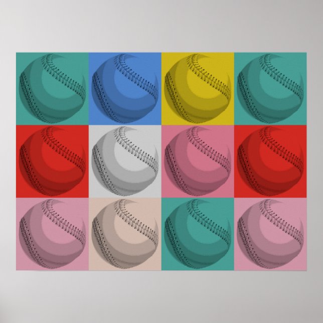 Baseball Pop Art Poster (Front)