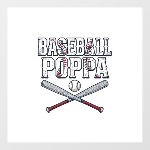 Baseball Poppa Vintage Engraving Shirt Design_1 Floor Decals