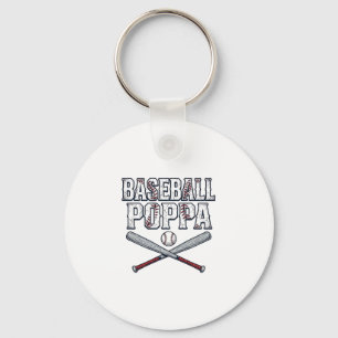 Baseball Poppa Vintage Engraving Shirt Design_1 Keychain