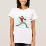 Baseball Pose Flat Illustration T-Shirt
