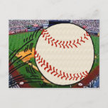 Baseball Postcard<br><div class="desc">Baseball hit out of the park</div>