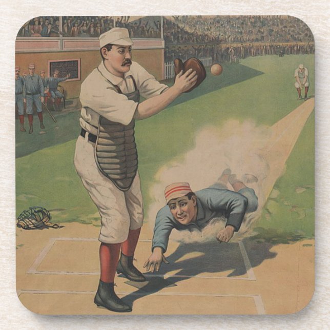 Baseball Poster Beverage Coaster (Front)