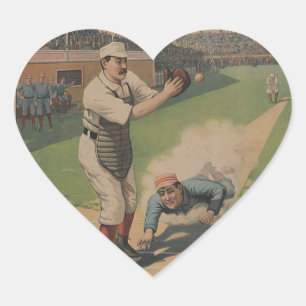Baseball Poster Heart Sticker
