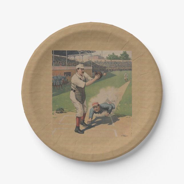 Baseball Poster Paper Plate (Front)