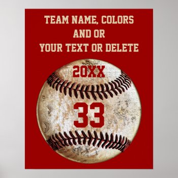 Baseball Posters  Team Colors  Team  Player's Name Poster by YourSportsGifts at Zazzle