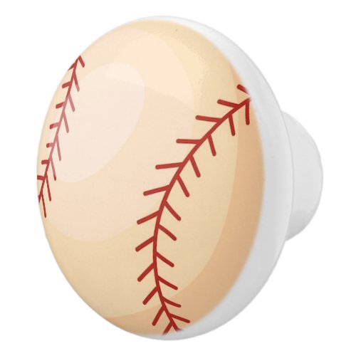 Baseball printed ceramic round pull knob