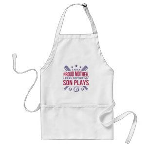 Baseball Proud Mother I Pray Before My Son Plays Adult Apron