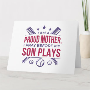 Baseball Proud Mother I Pray Before My Son Plays Card