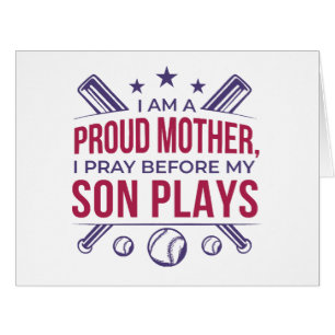 Baseball Proud Mother I Pray Before My Son Plays Cards