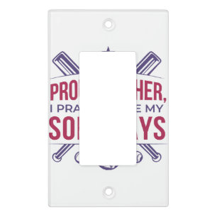 Baseball Proud Mother I Pray Before My Son Plays  Light Switch Cover