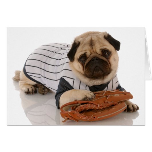 Baseball Pug Card (Front Horizontal)