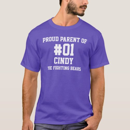 Baseball Purple White Team T_Shirt