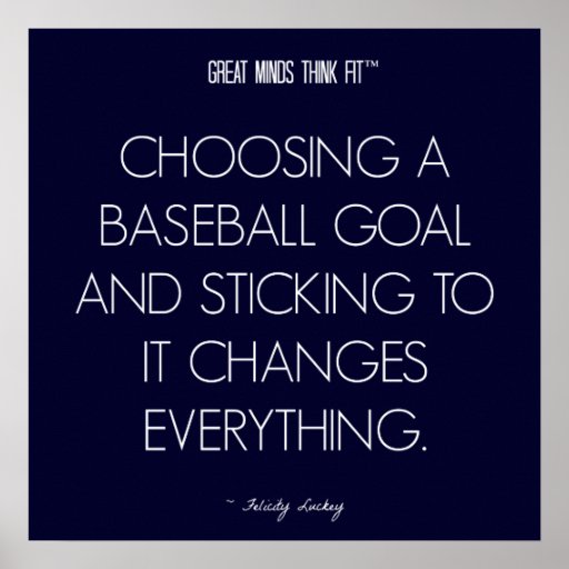 Baseball Quote 3: Goals for Success Poster | Zazzle