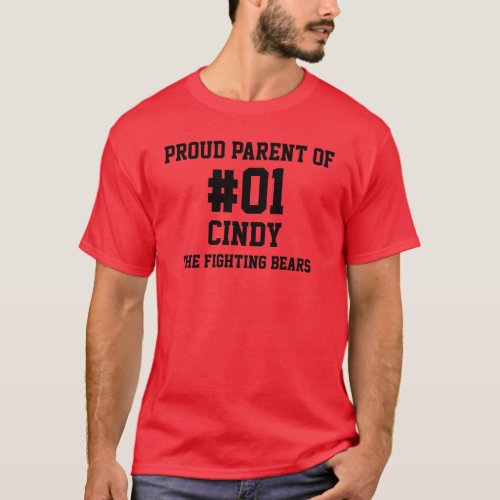 Baseball Red Black Team T_Shirt