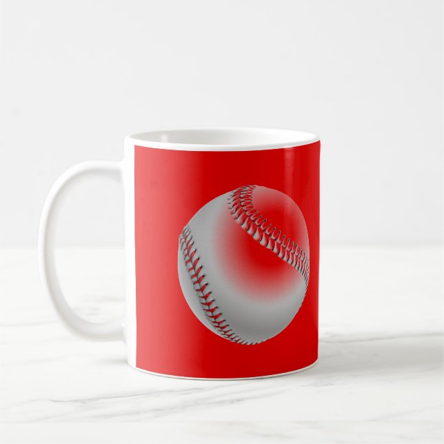 Baseball Red Pop Art Coffee Mug (Left)