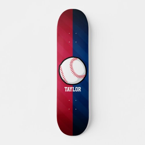 Baseball Red White and Blue Skateboard