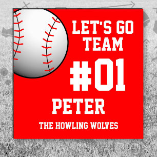 Baseball Red White Sports Car Magnet