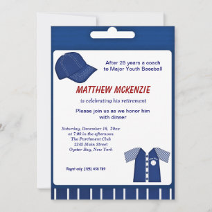 Baseball Retirement Invitation
