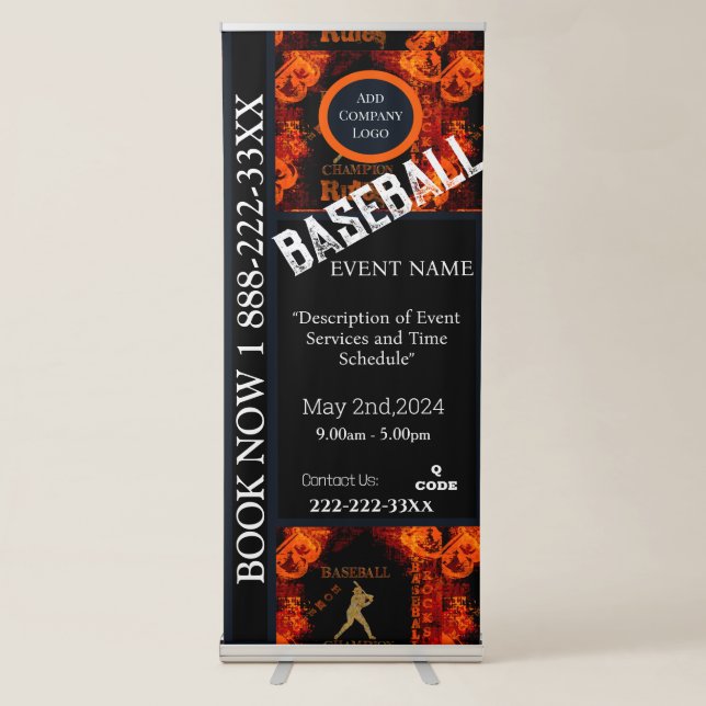 BASEBALL  RETRACTABLE BANNER (Front)