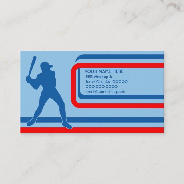 baseball : retro style : business card (Front)