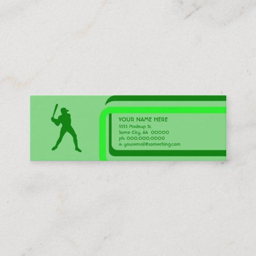 baseball  retro style  mini business card