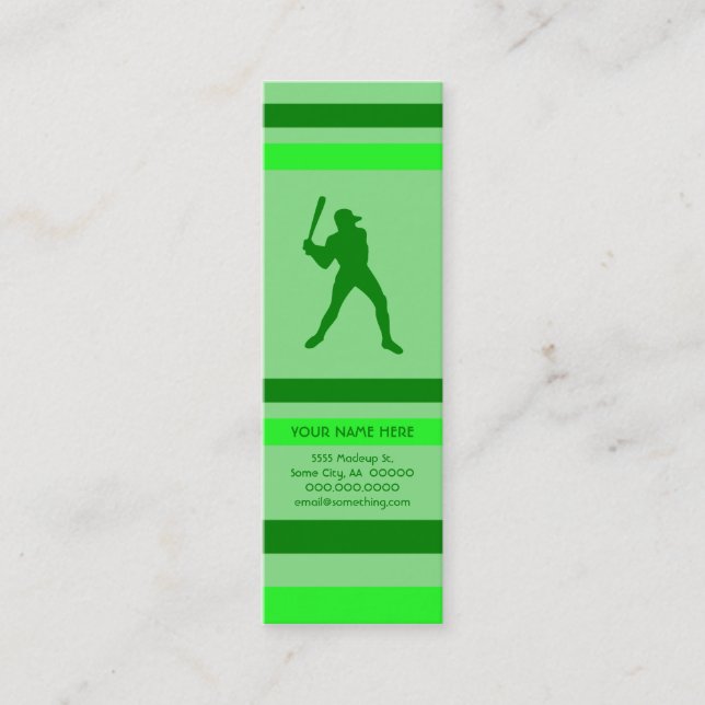 baseball : retro style : mini business card (Front)