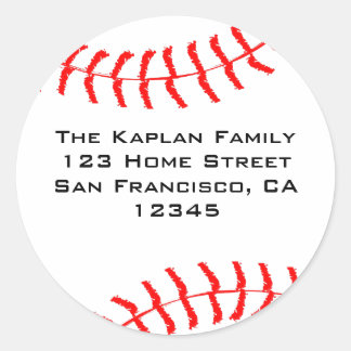 Baseball Return Address Envelope Sticker
