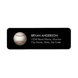 Baseball Return Address Label
