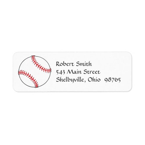 Baseball Return Address Labels