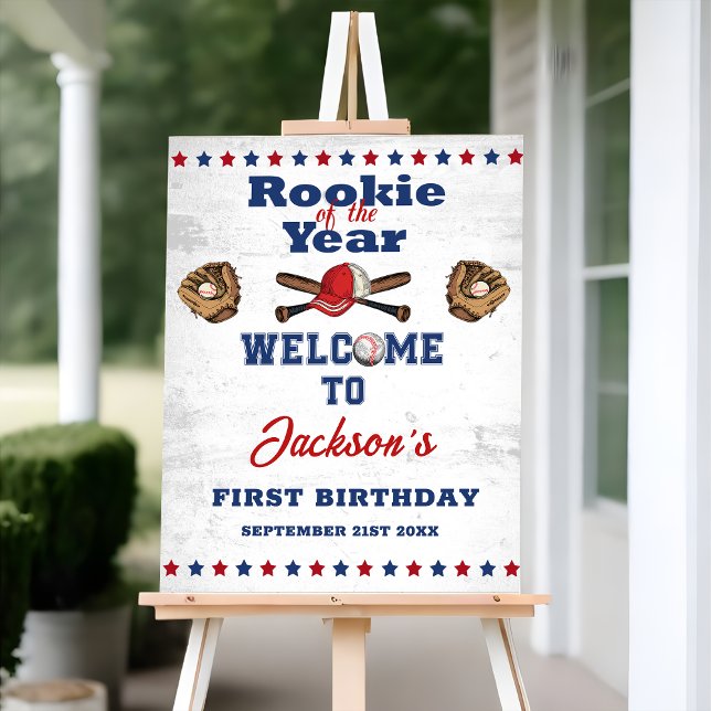 Baseball Rookie 1st Birthday Welcome Sign (Creator Uploaded)