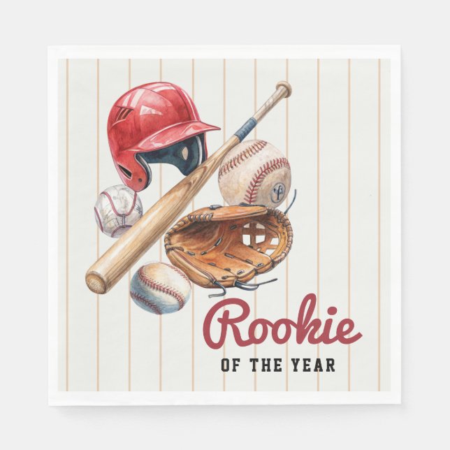Baseball Rookie Birthday Napkins (Front)