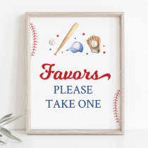 Baseball Rookie Birthday Party Favor Sign