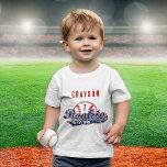 Baseball Rookie Of The Year 1st Birthday Party Baby T-shirt at Zazzle
