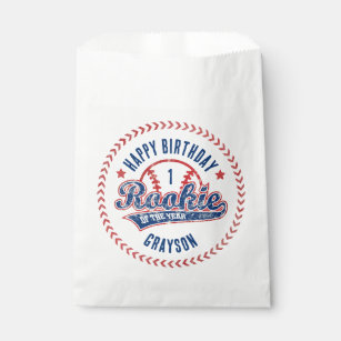 Baseball Rookie of the Year 1st Birthday Party Favor Bag