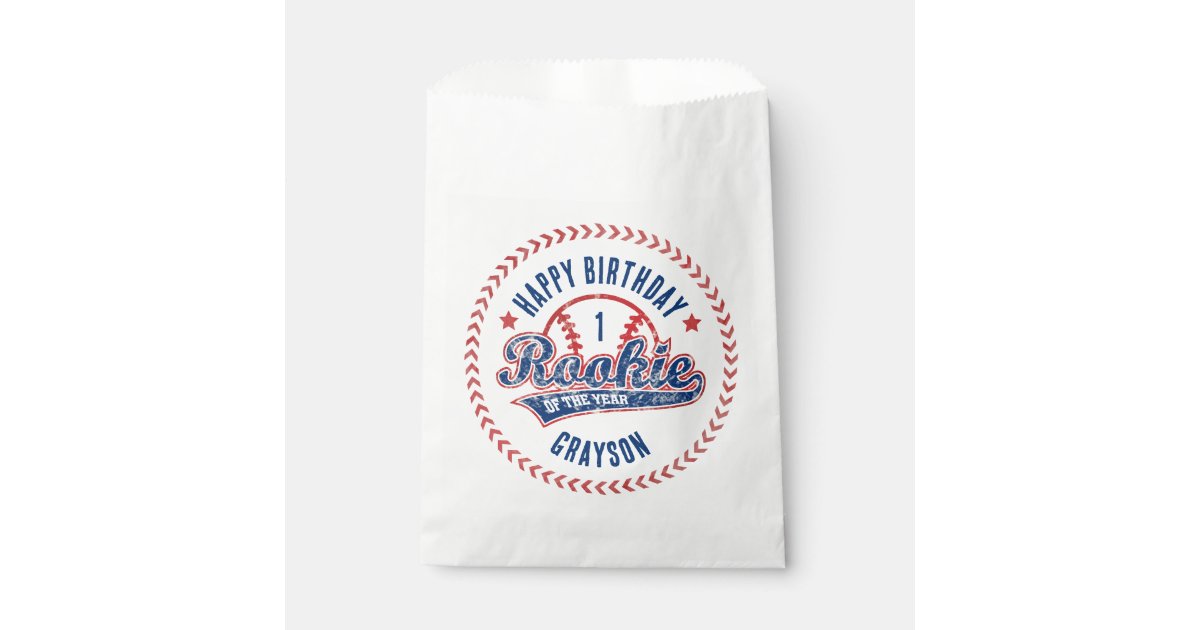 Baseball Rookie of the Year 1st Birthday Party Favor Bag | Zazzle