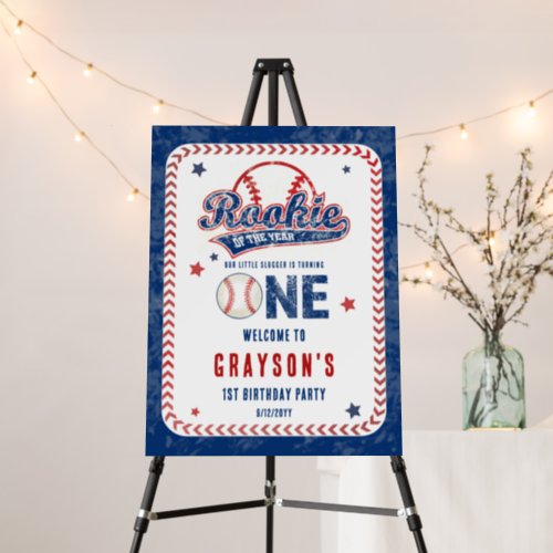 Baseball Rookie of the Year 1st Birthday Party Foam Board