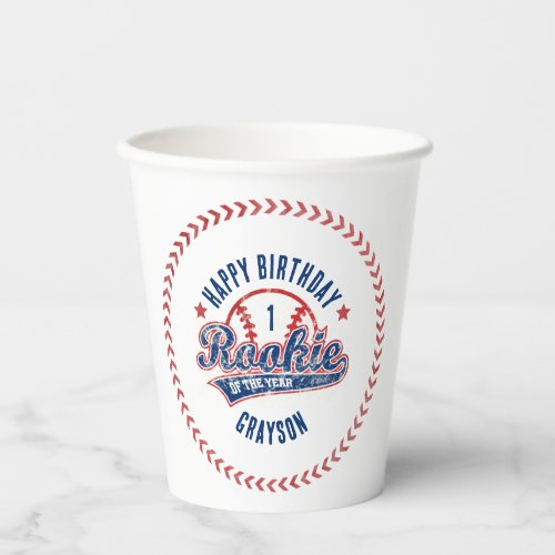 Baseball Rookie of the Year 1st Birthday Party Paper Cups