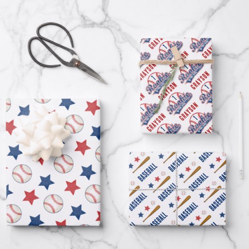 Baseball Rookie of the Year 1st Birthday Party Wrapping Paper Sheets