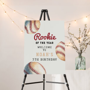 Baseball Rookie of the Year 7th Birthday Welcome  Foam Board