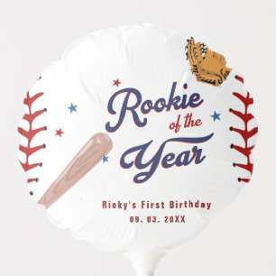 Baseball Rookie of the Year Baseball 1st Birthday  Balloon