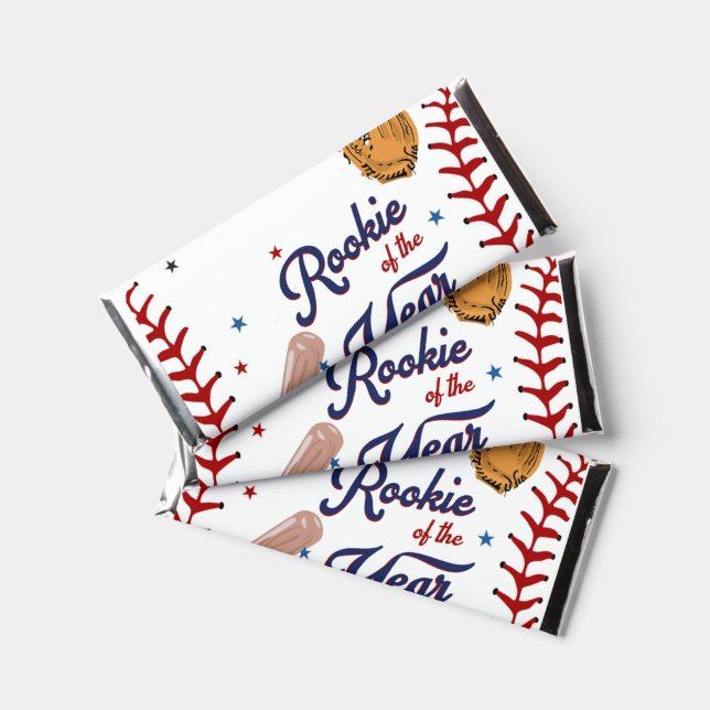 Baseball Rookie of the Year Baseball 1st Birthday Hershey Bar Favors (Front)