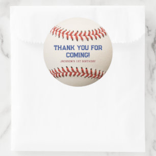 Baseball Rookie of the Year Birthday Boy Classic Round Sticker