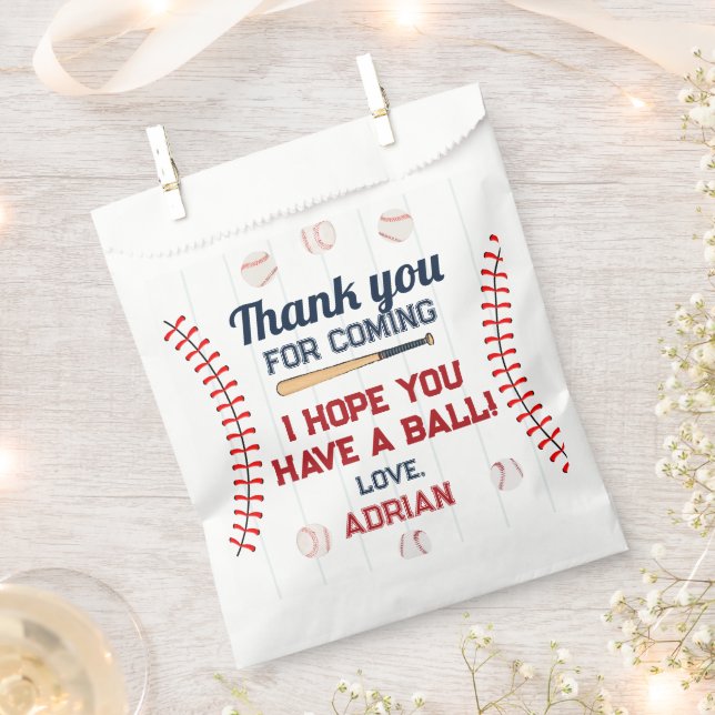 Baseball Rookie of the year birthday Favor Bag (Clipped)
