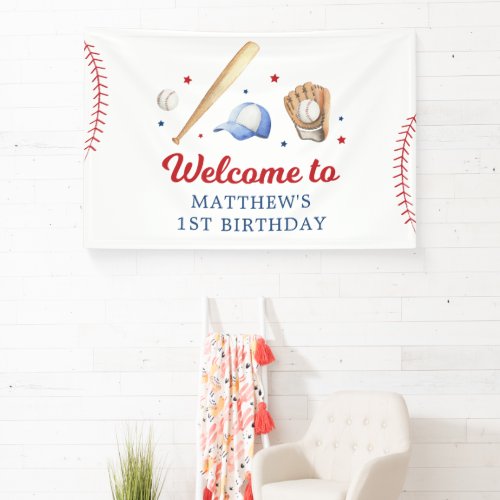 Baseball Rookie of the Year First Birthday Banner