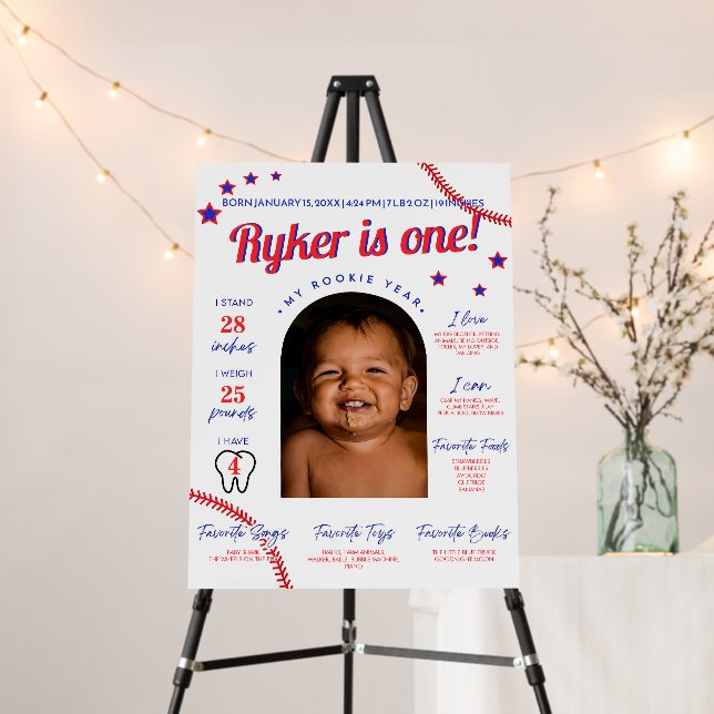 Baseball Rookie of the Year First Year Milestone  Foam Board (In Situ (Stand))
