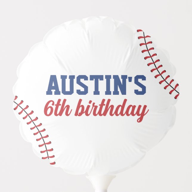 Baseball Rookie Year Boy Birthday Balloon (Front)