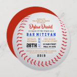 BASEBALL ROUND Bar Bat Mitzvah Invitation<br><div class="desc">All my designs are ONE-OF-A-KIND original pieces of artwork designed by me!  You can only find them here!  I can customize this invite in any way,  simply email me at:  Marlalove@hotmail.com with any questions.</div>