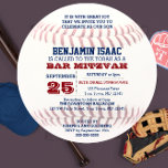Baseball Round Bar Mitzvah Invitation<br><div class="desc">These casual chic invitations are perfect for any sporty Bar Mitzvah celebration. Each line of text is fully customizable to say just what you want!

Find coordinating products in the Bar Mitzvah Sports Collection.</div>