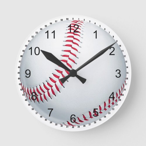 Baseball Round Clock