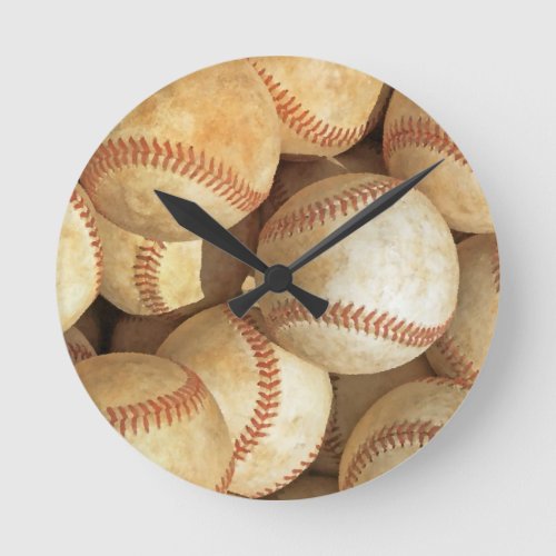 Baseball Round Clock
